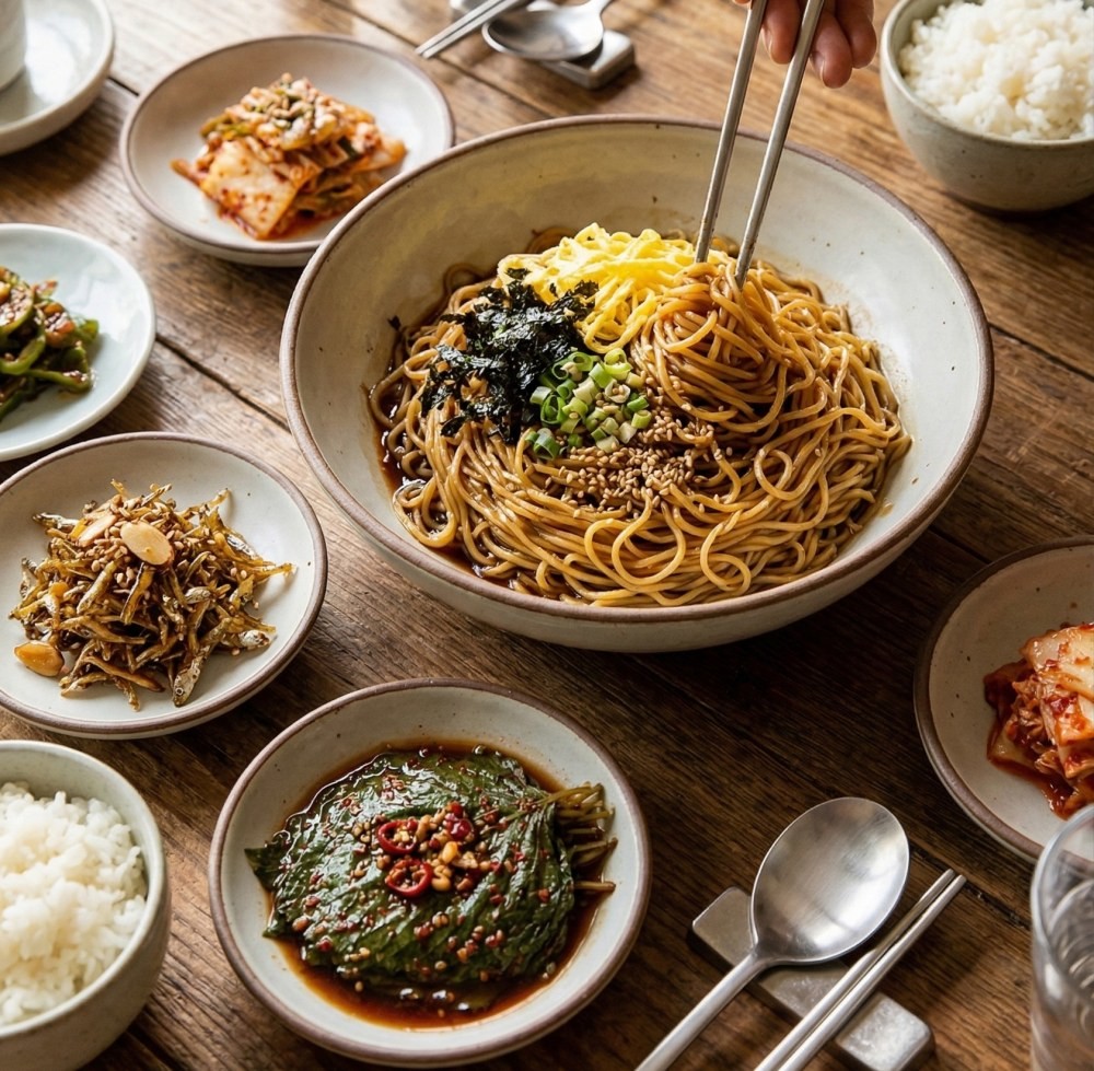 게장 간장으로 만든 만능 간장은 멸치볶음, 간장국수, 깻잎절임 등 다양한 반찬으로 활용된다. AI로 생성한 자료사진.