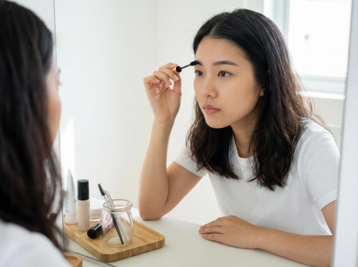 마스카라 사용 중인 여성. 기사 내용 토대로 AI툴 활용해 제작한 자료사진.