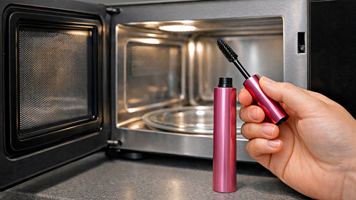'마른 마스카라 버리지 말고 전자레인지를 활용해 보세요' 기사 내용 토대로 AI툴 활용해 제작한 자료사진.