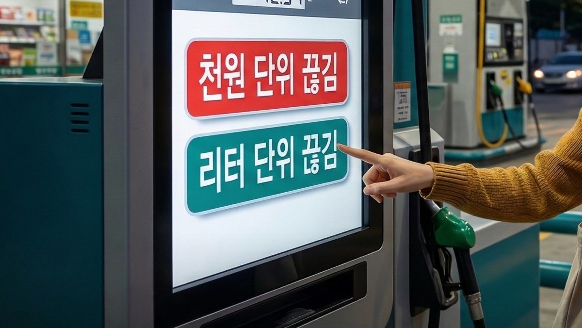 주유 후 화면에 뜨는 선택지. AI가 생성한 자료사진.