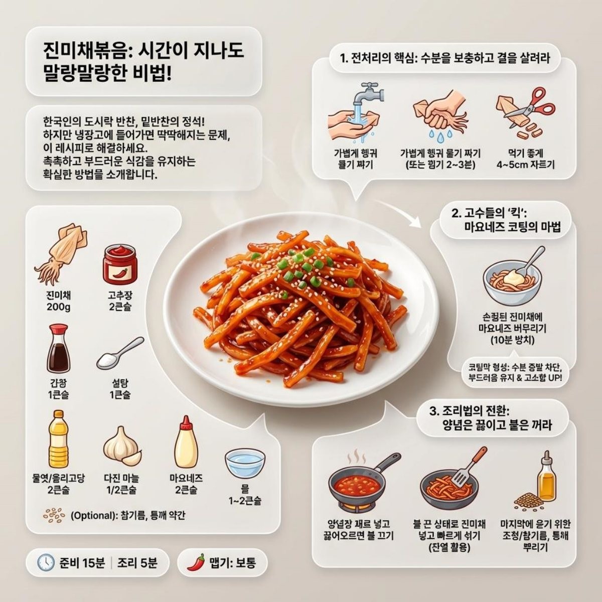 진미채볶음 레시피 (AI로 제작)