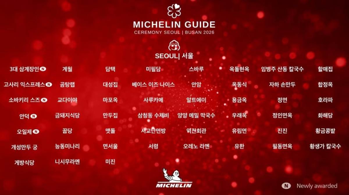 2026 미쉐린 빕구르망 서울/미쉐린가이드