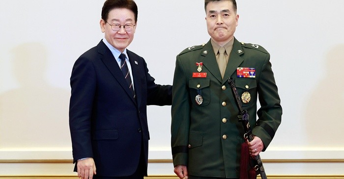 이재명 대통령과 박정훈 준장 / 뉴스1