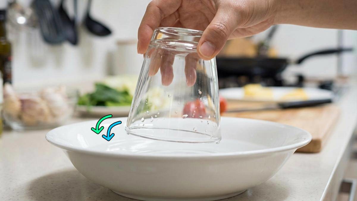 컵을 뒤집어서 물에 콕 찍기. 기사 내용 토대로 AI툴 활용해 제작한 자료사진.