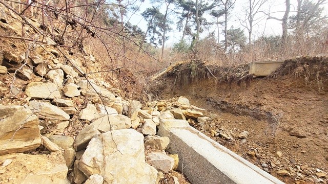 2025년 추진된 사방댐 설치사업 시행 전 모습