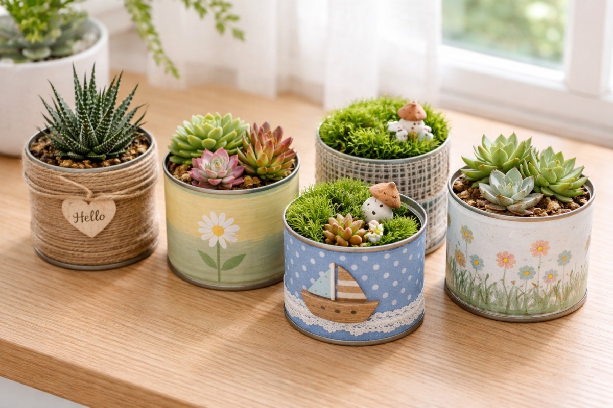 참치캔을 화분으로 활용한 모습 / 기사 내용을 바탕으로 제작한 AI 이미지