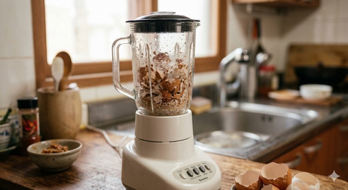 계란 껍데기를 믹서기에 감 (AI 사진)