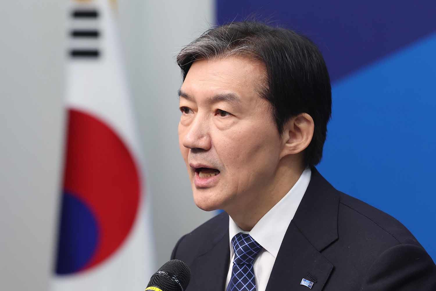 조국 조국혁신당 대표가 9일 서울 여의도 국회에서 창당 2주년 기자간담회를 하고 있다. / 뉴스1