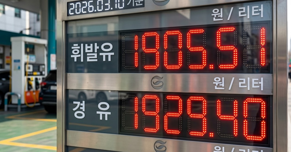 26년 3월 10일 유가 상황. 기사 이해를 돕기 위해 AI로 제작한 이미지.