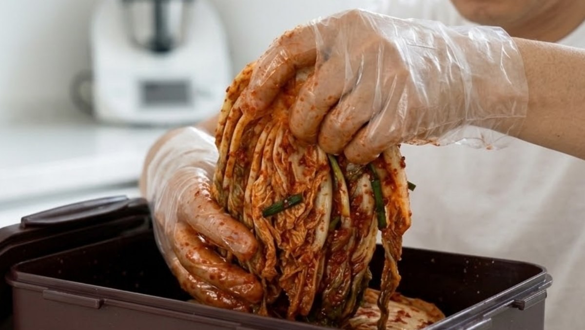 비닐장갑을 실생활에서 사용하는 모습. AI가 생성한 자료사진.