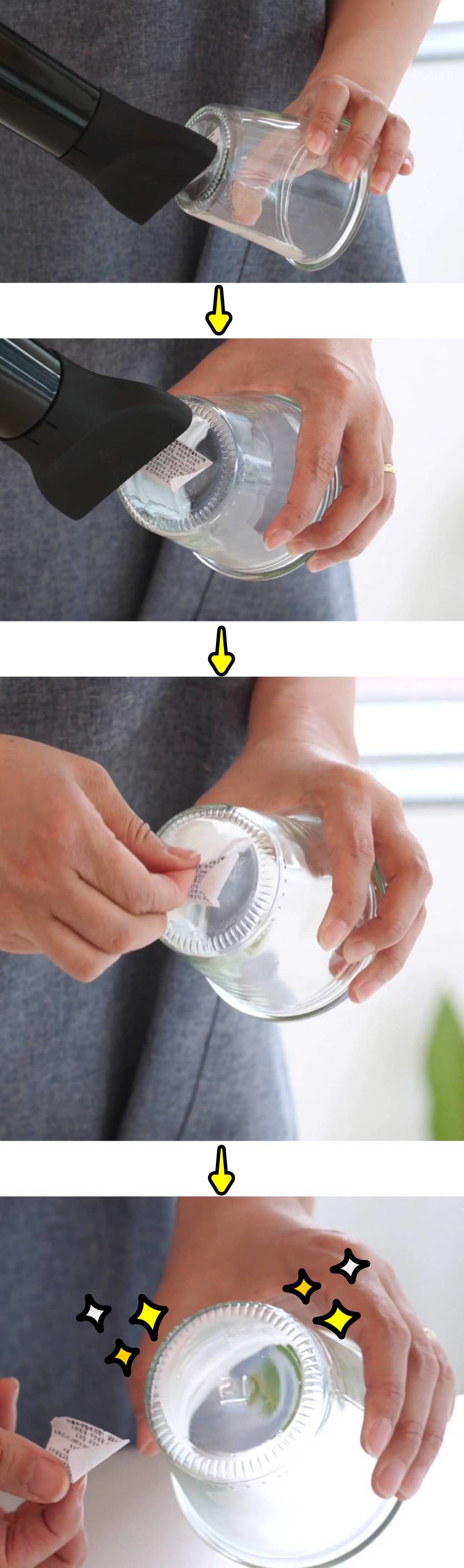 드라이기로 스티커 제거하기 꿀팁 순서. / 유튜브 'WECK SEOUL (웩서울)'