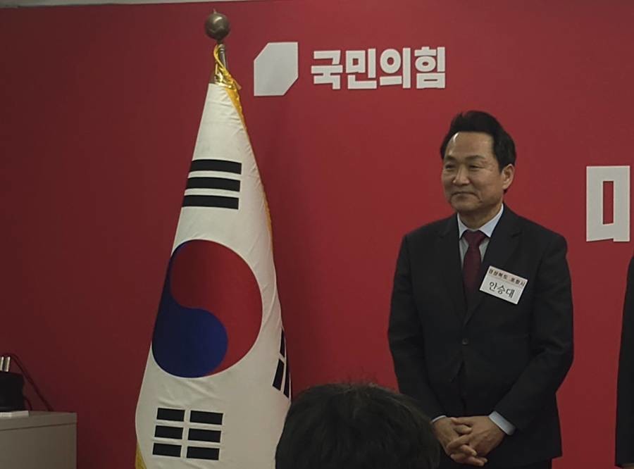 안승대 국민의힘 포항시장 예비후보 11일 공관위 면접 모습/안승대 제공