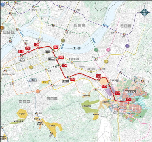 위례신사선 노선도. / 성남시