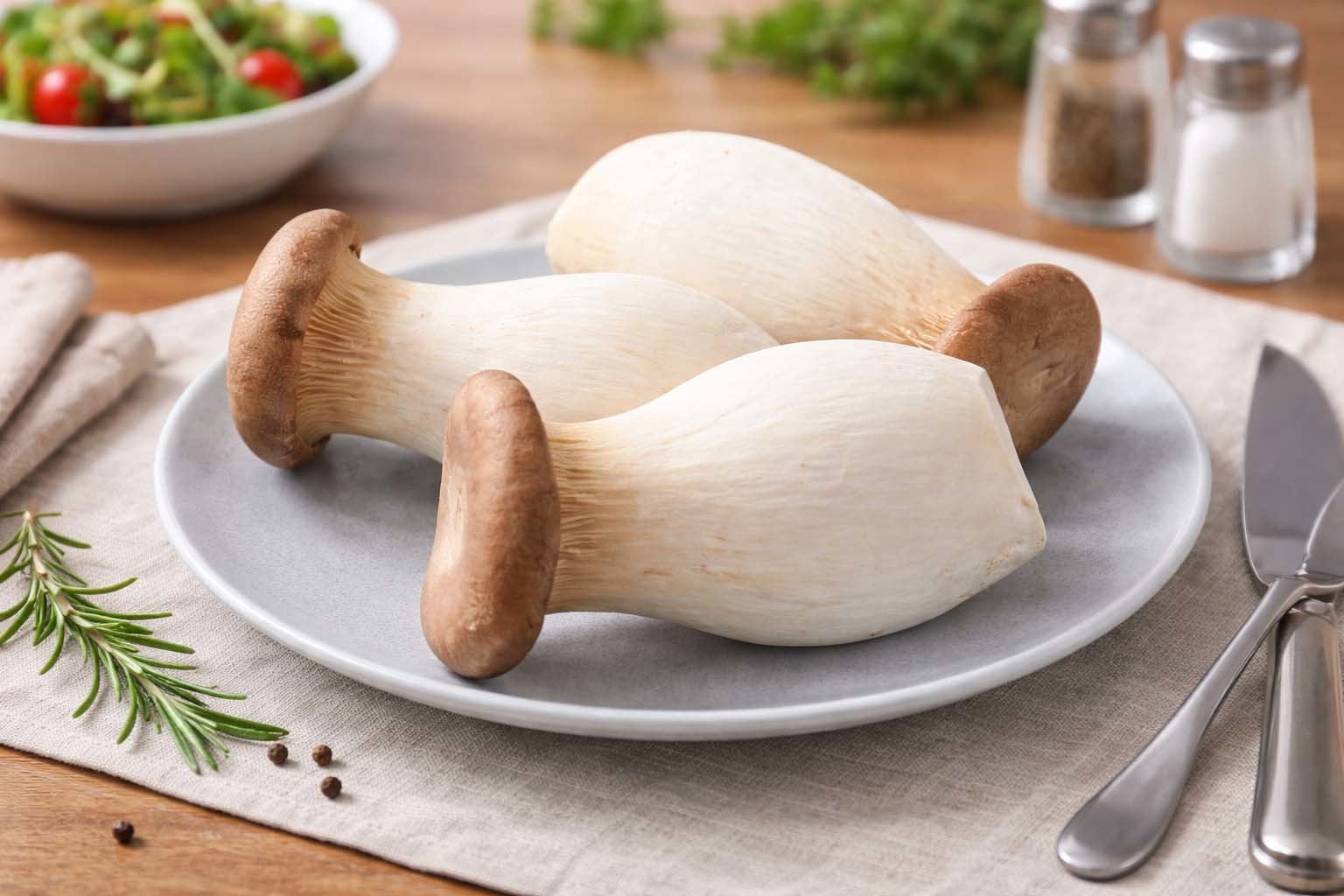 새송이버섯. AI 툴로 만든 사진.