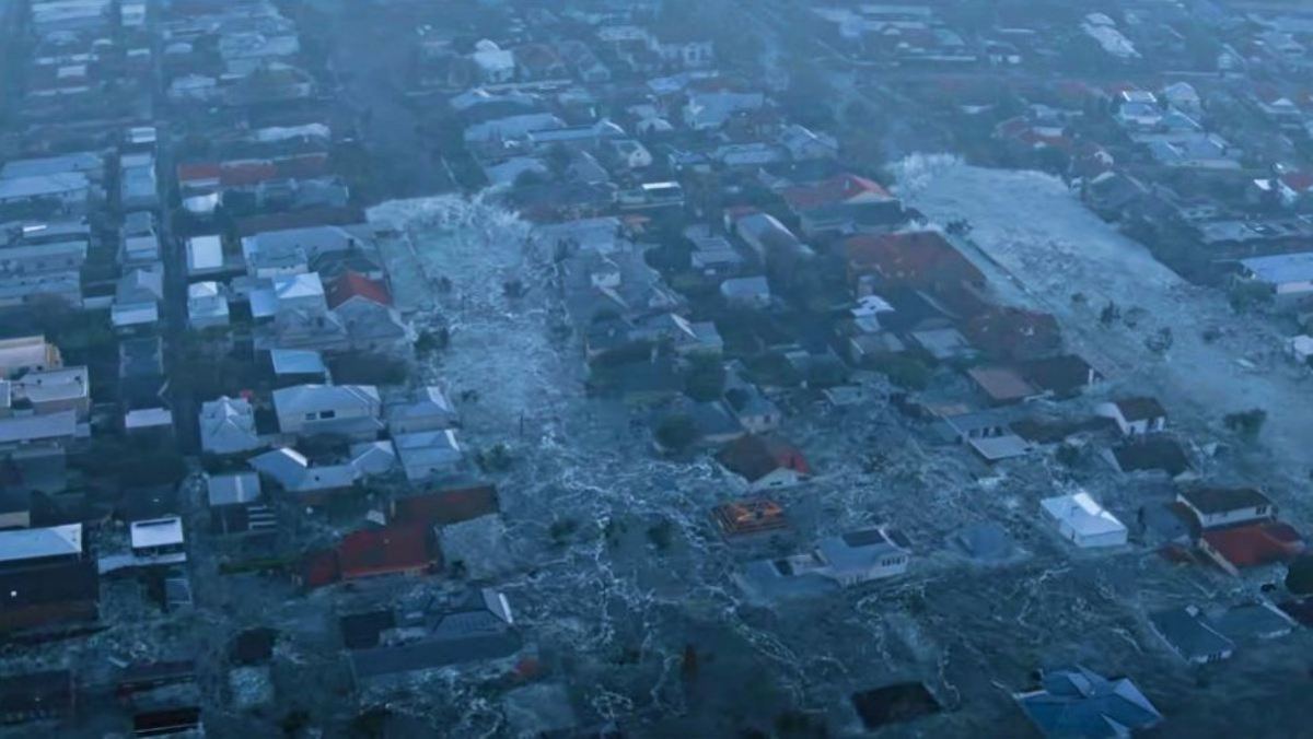 초대형 재난 영화 '스래시: 상어의 습격' 공식 예고편 중 한 장면. / 유튜브 'Netflix Korea 넷플릭스 코리아'