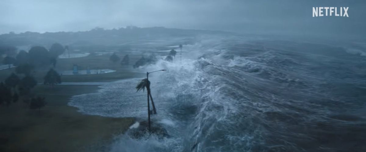 재난 영화 '스래시: 상어의 습격' 공식 예고편 중 한 장면. / 유튜브 'Netflix Korea 넷플릭스 코리아'