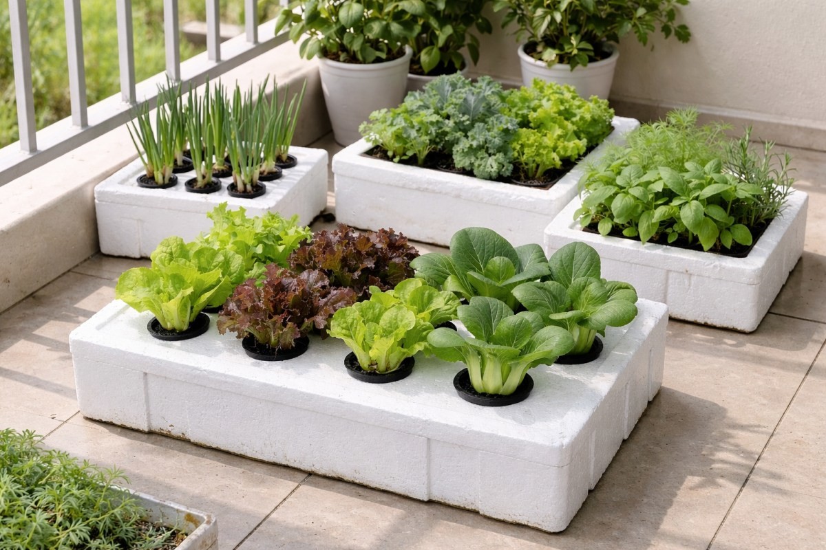 스티로폼 박스 활용한 모습 / 기사 내용을 바탕으로 제작한 AI 이미지