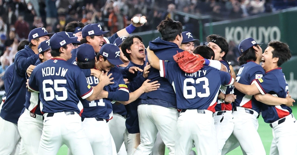 지난 9일 일본 도쿄돔에서 열린 2026 월드베이스볼클래식(WBC) C조 조별리그 최종전 대한민국과 호주의 경기.  호주를 꺾고 8강 진출을 확정한 한국 대표팀이 기뻐하고 있다.  / 연합뉴스