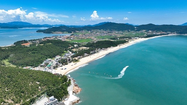 완도 신지 명사십리 해수욕장 전경