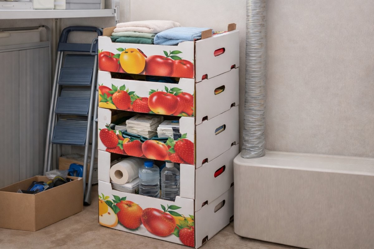 과일 박스를 활용한 모습 / 기사 내용을 바탕으로 제작한 AI 이미지