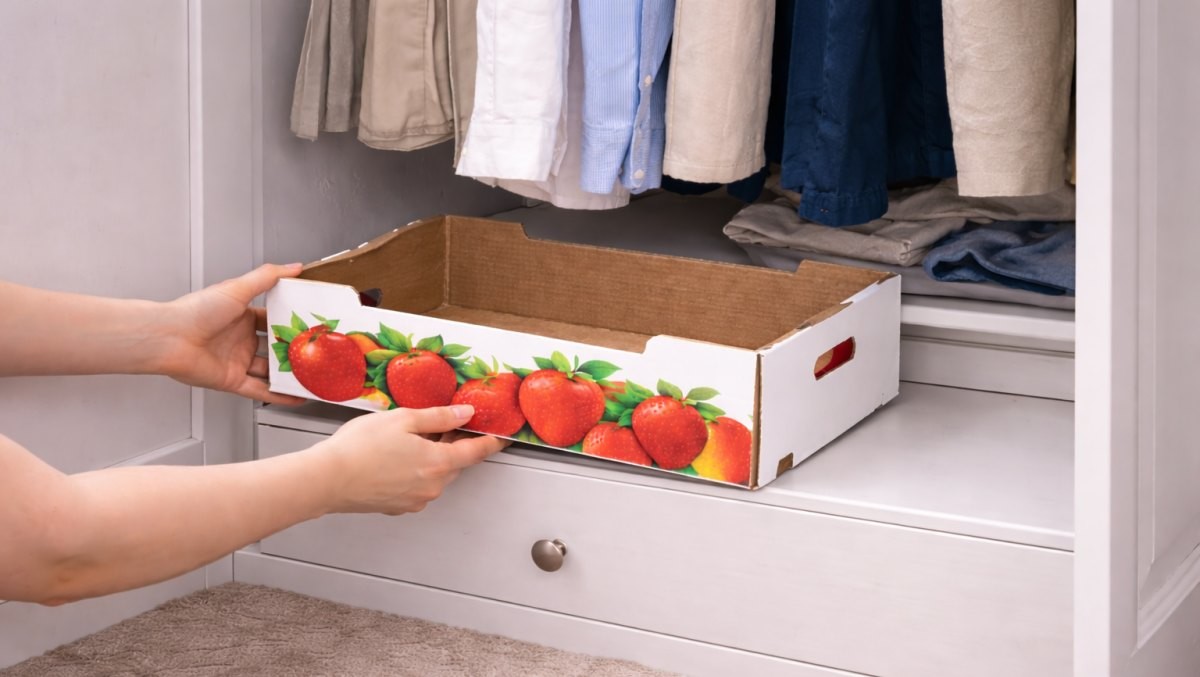과일박스를 옷장에 넣은 모습 / 기사 내용을 바탕으로 제작한 AI 이미지