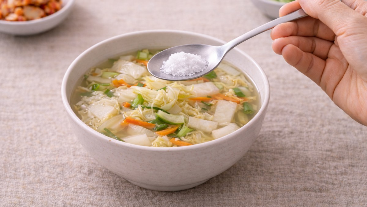 물김치에 뉴슈가를 넣는 모습 / 기사 내용을 바탕으로 한 AI 이미지