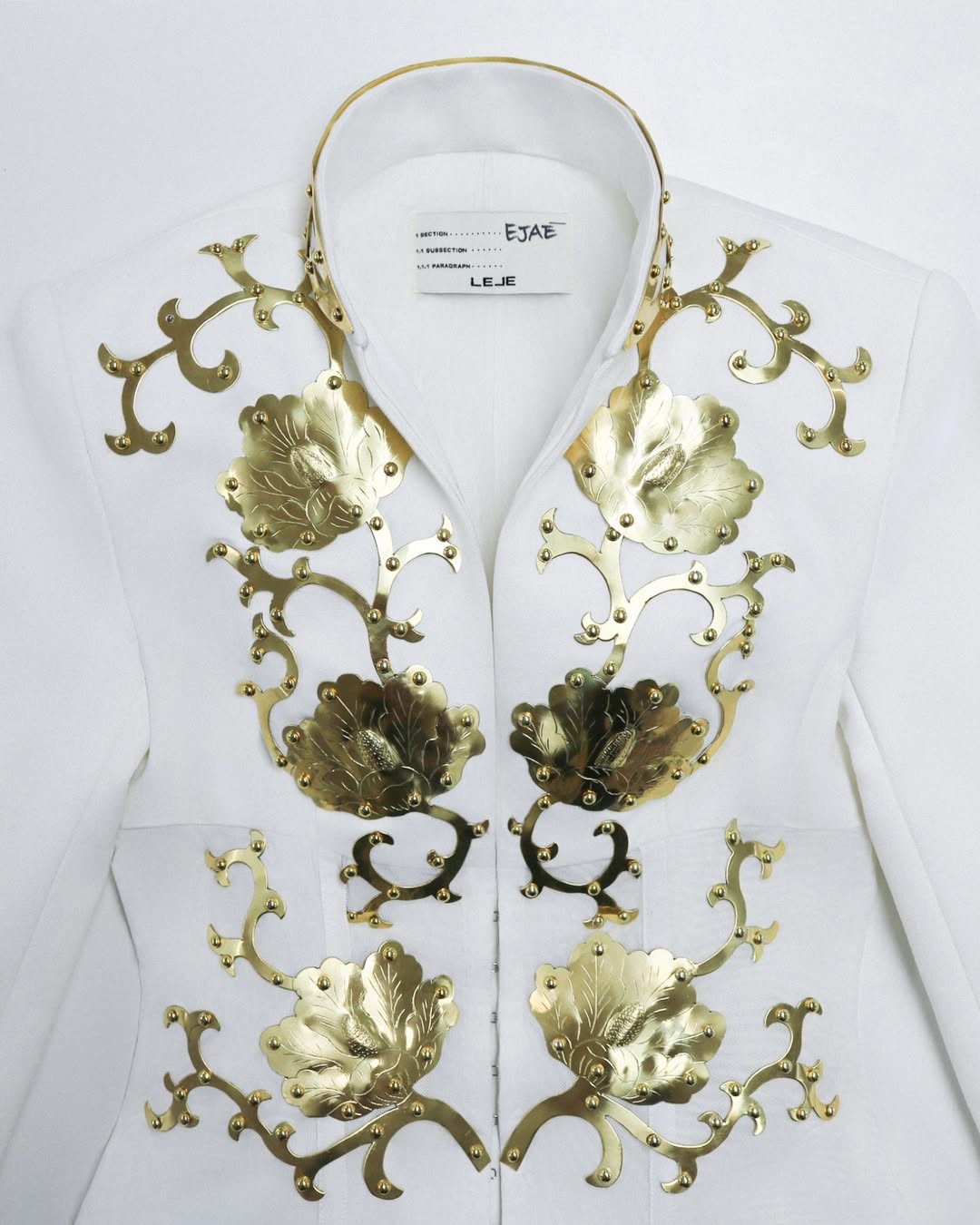 대한제국 황실의 대례복을 모티브로 만든 이재의 드레스. / 르쥬(LEJE) 인스타그램