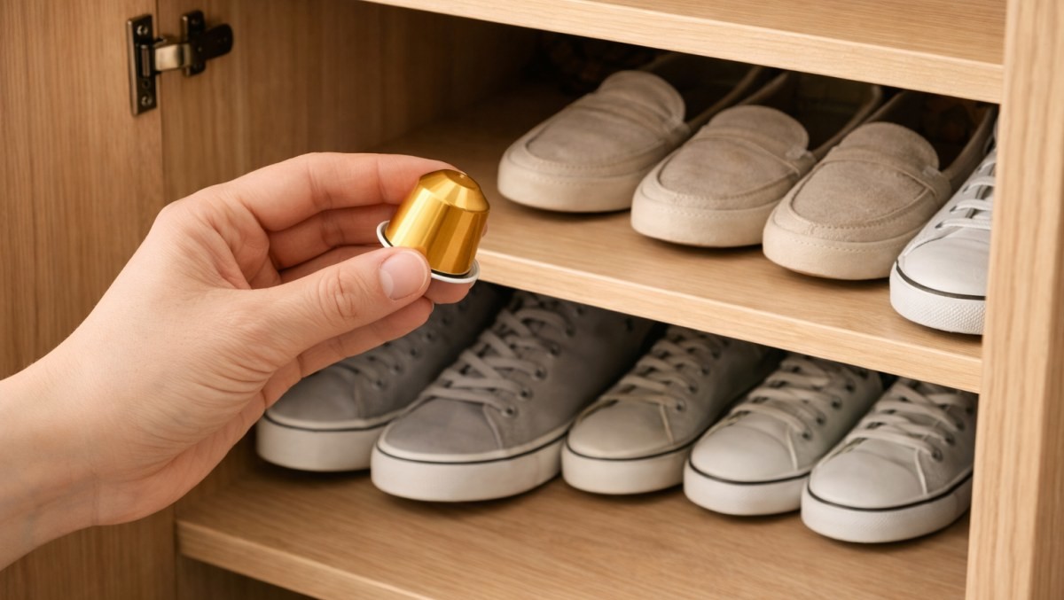커피 캡슐을 신발장에 넣는 모습 / 기사 내용을 바탕으로 제작한 AI 이미지