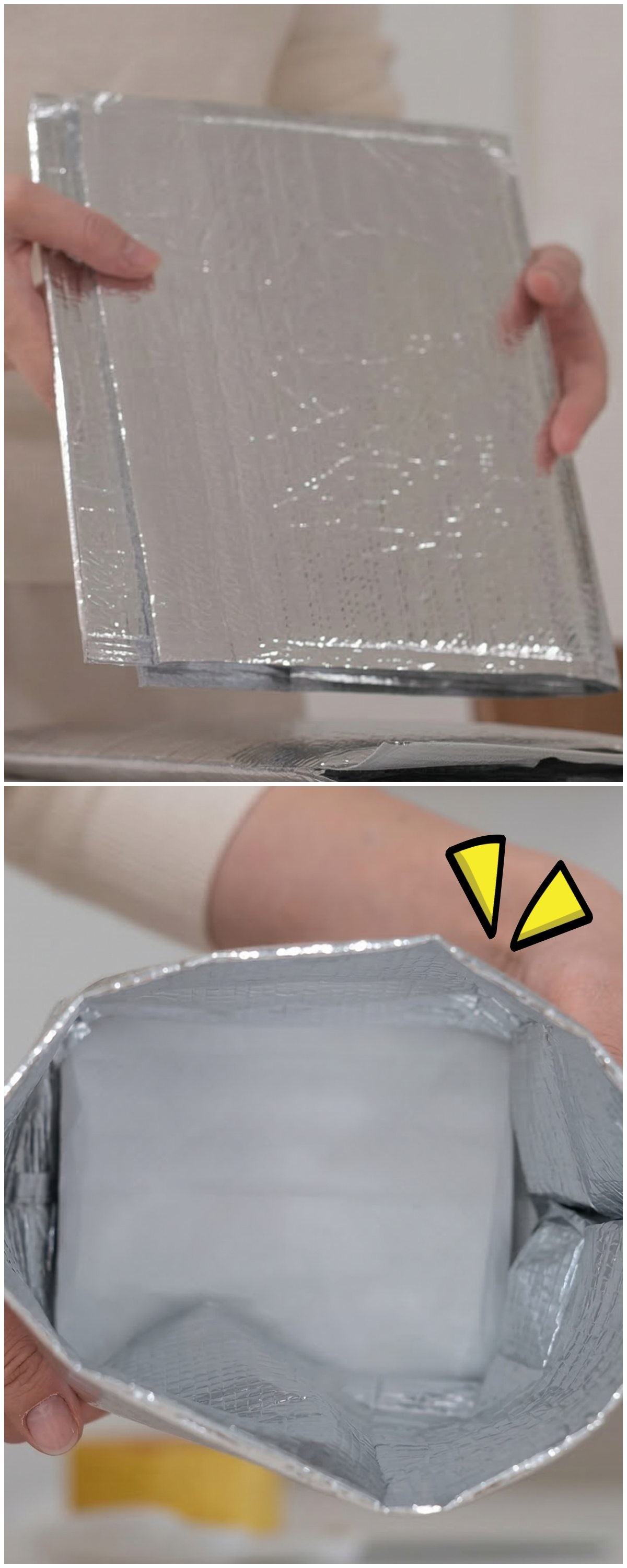 배달음식 시켜먹고 남은 보냉백으로 새로운 '보관 꿀템' 만들기. / 유튜브 '헤이두 Hejdoo'