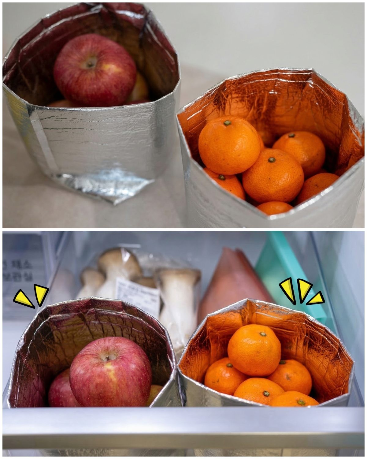 보냉백으로 과일, 야채 냉장고 '보관 꿀템' 만들기. / 유튜브 '헤이두 Hejdoo'