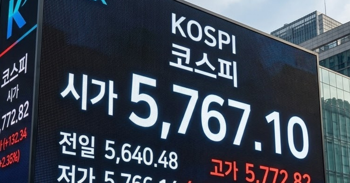 26년 3월 18일 코스피 시가. 기사 이해를 돕기 위해 AI로 제작한 이미지.