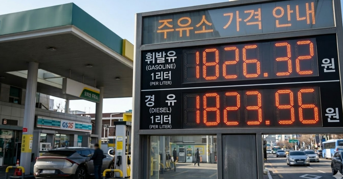 26년 3월 18일 국내 유가. 기사 이해를 돕기 위해 AI로 제작한 이미지.