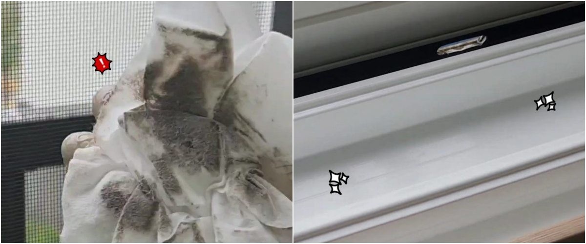 방충망 청소 전, 후 사진. / 유튜브 '나나뷰'