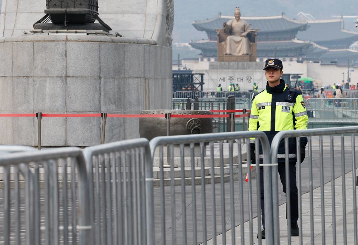 통제된 광화문 광장 일대 / 뉴스1