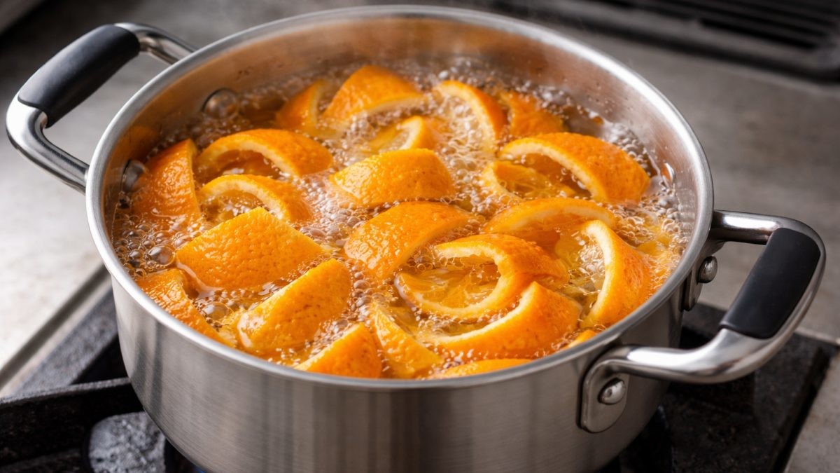 오렌지 껍질을 끓이는 모습 / 기사 내용을 바탕으로 제작한 AI 이미지