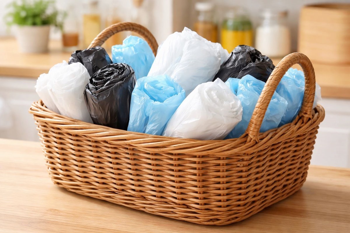 사용한 비닐봉지들이 바구니에 담겨 있다. 기사 이해를 돕기 위해 AI를 활용해 제작한 자료 사진입니다. 실제 모습과 다소 차이가 있을 수 있습니다.