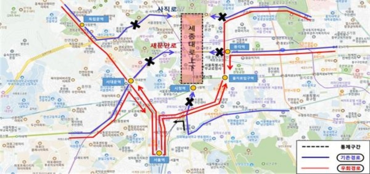 방탄소년단 공연 당일 버스 우회 운행 계획. / 서울시 제공