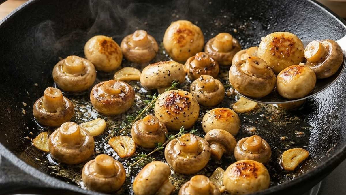 버섯 볶음 요리 (AI로 제작)