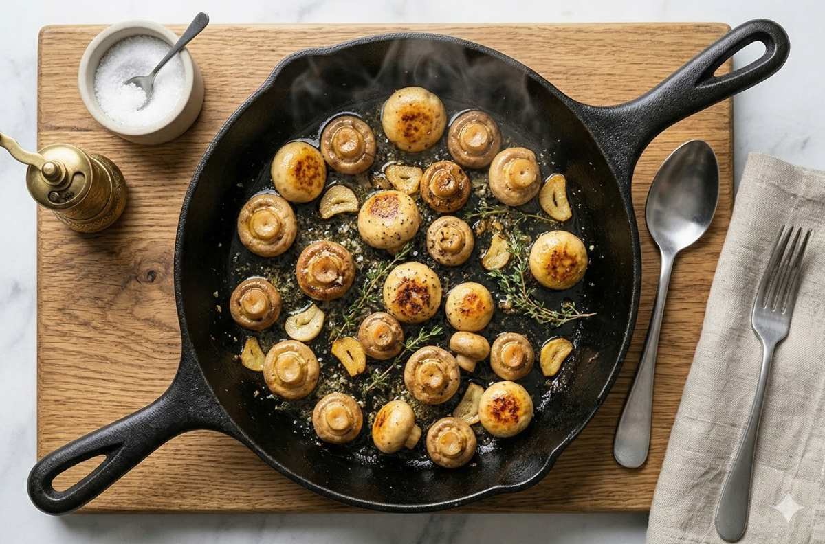 버섯 볶음 요리 (AI로 제작)