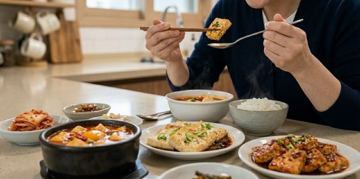 두부 요리는 먹는 사람. AI가 생성한 자료사진.