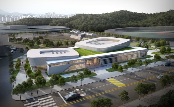 월명국민체육센터 건축설계공모 당선작 조감도 / 군산시