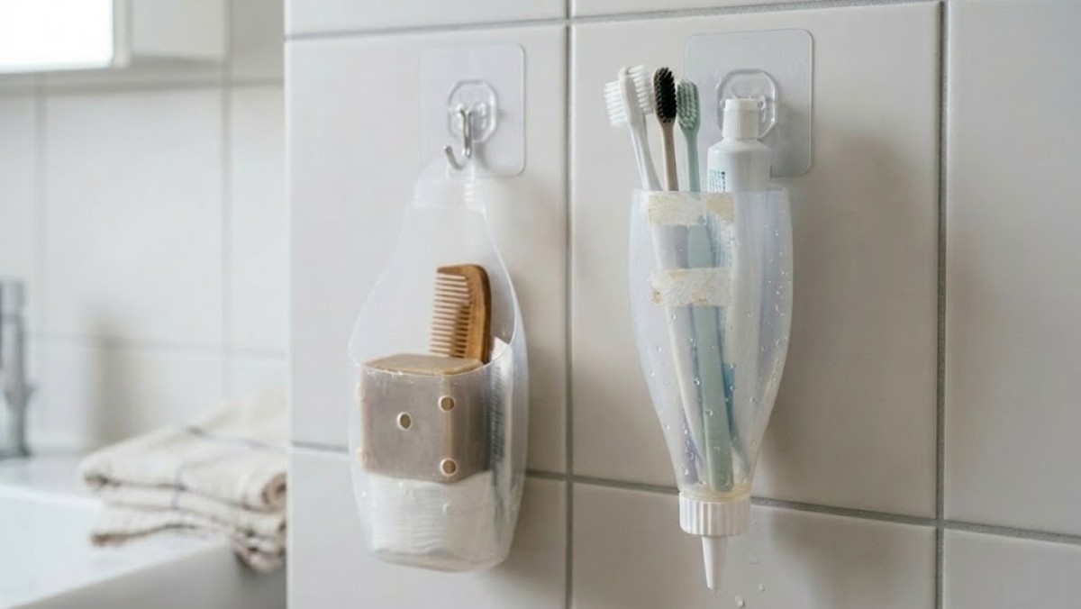 마요네즈통을 욕실에서 활용한 모습 / 기사 내용을 바탕으로 제작한 AI 이미지