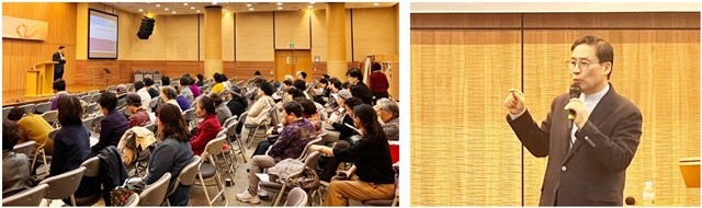 장헌일 목사(월드뷰티핸즈 이사장·신생명나무교회)가 특강을 하고 있다.