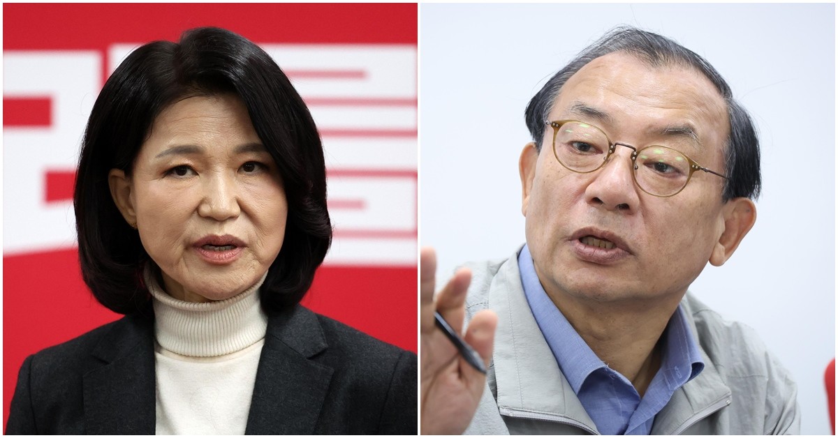 이진숙 전 방송통신위원장(왼쪽)과 이정현 국민의힘 공천관리위원장. / 뉴스1