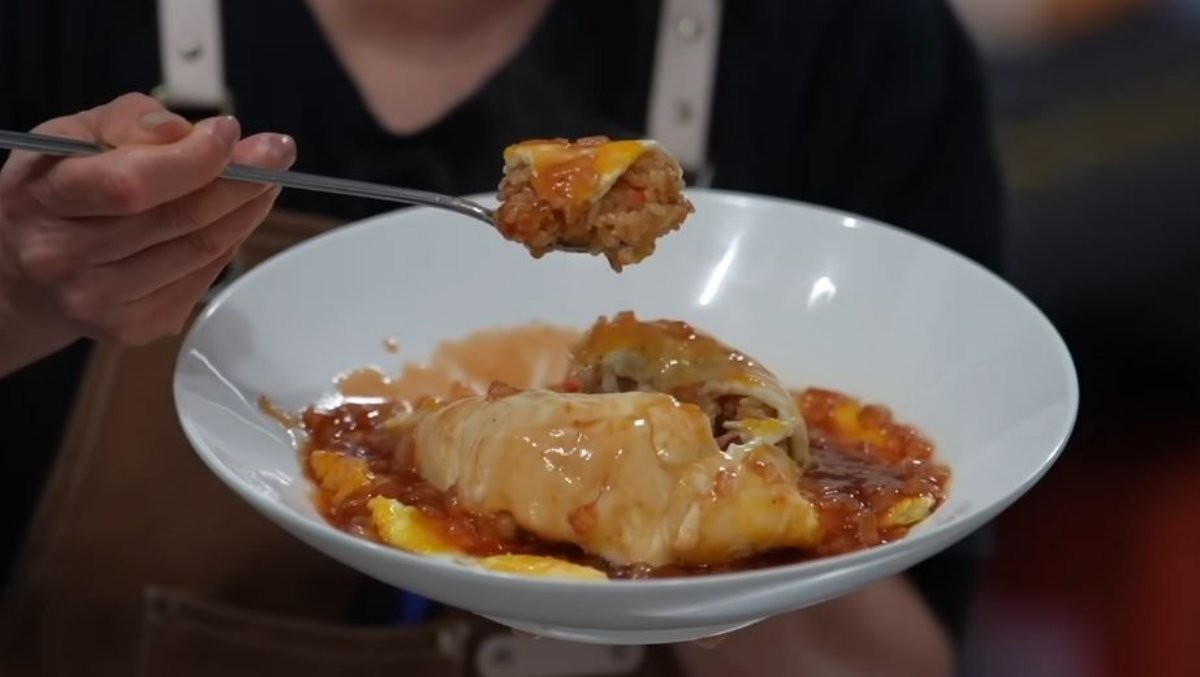 완성된 오므라이스. / 유튜브 '김진순 점심시간'