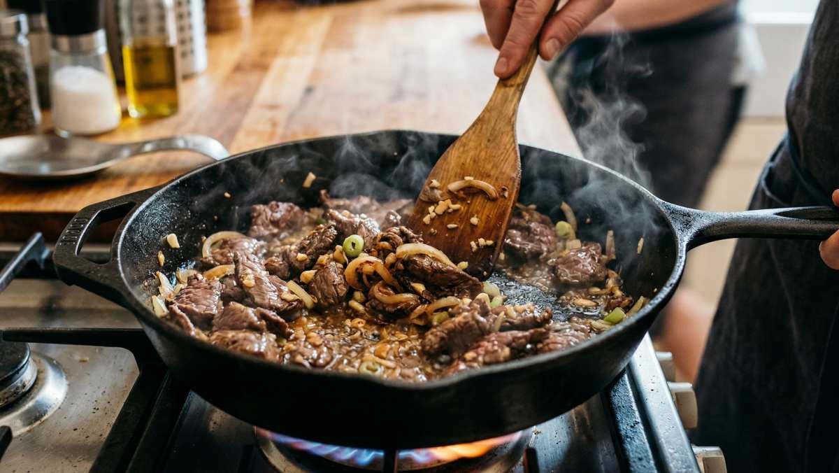 고기를 볶는 모습 (AI 사진)
