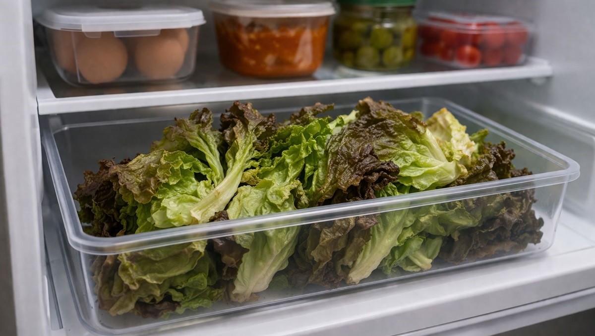 냉장고에서 시들해진 상추 모습. 기사 이해를 돕기 위해 AI를 활용해 제작한 자료 사진. 실제 모습과 다소 차이가 있을 수 있다.