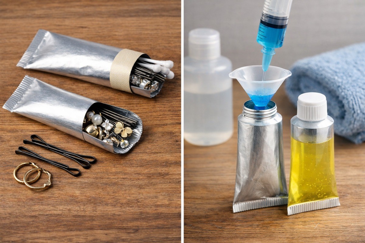 핸드크림 튜브 활용한 모습 / 기사 내용을 바탕으로 제작한 AI 이미지