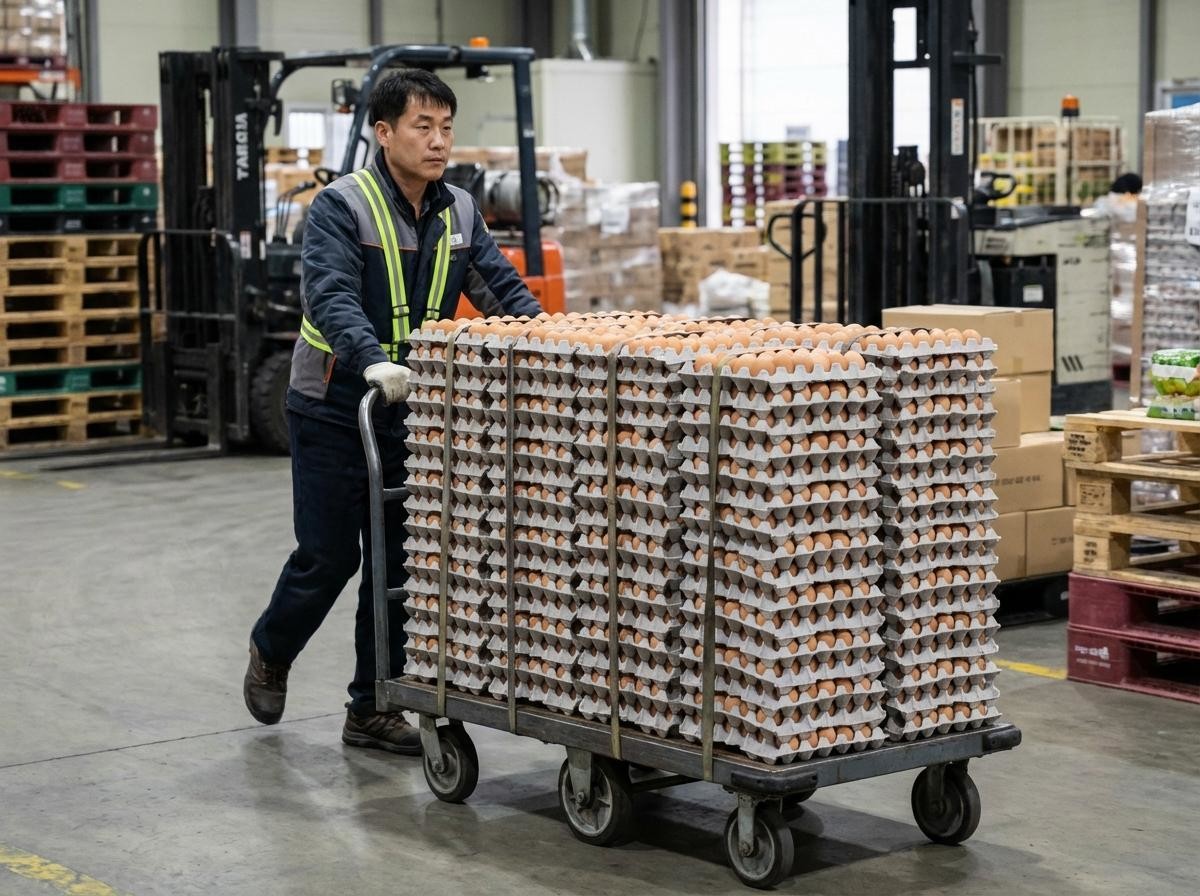 계란 운반하기. 기사 내용 토대로 AI툴 활용해 제작한 자료사진.