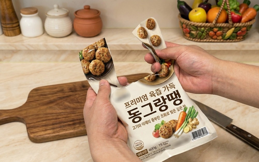 기사를 바탕으로 AI가 생성한 자료사진. 입구 부분을 'ㅂ' 모양으로 잘라주면 양쪽을 서로 묶어줄 수 있어 고무줄 등이 없어도 간편하게 밀봉할 수 있다.